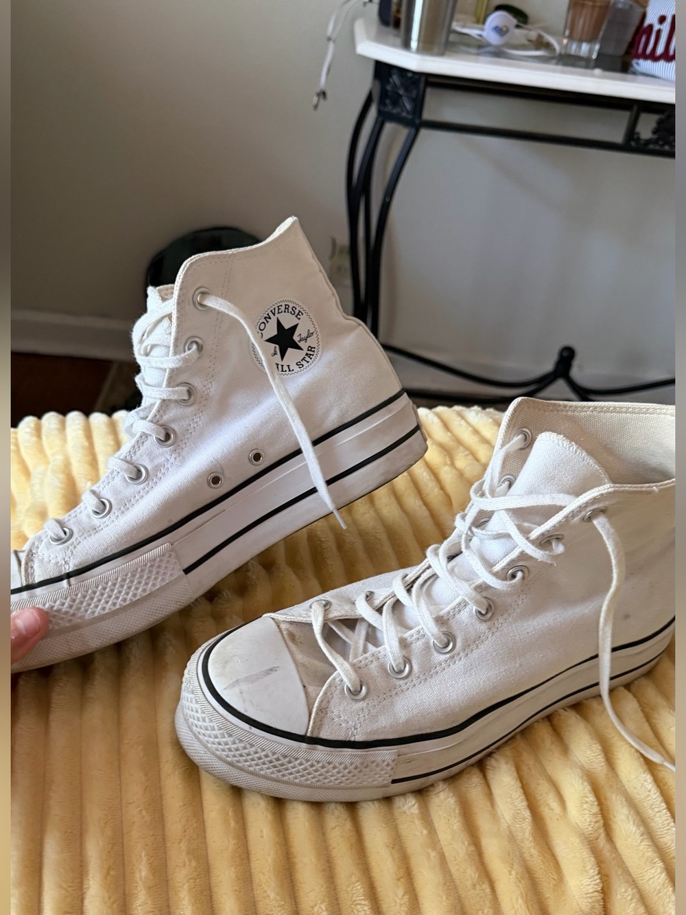 White Platform Converse